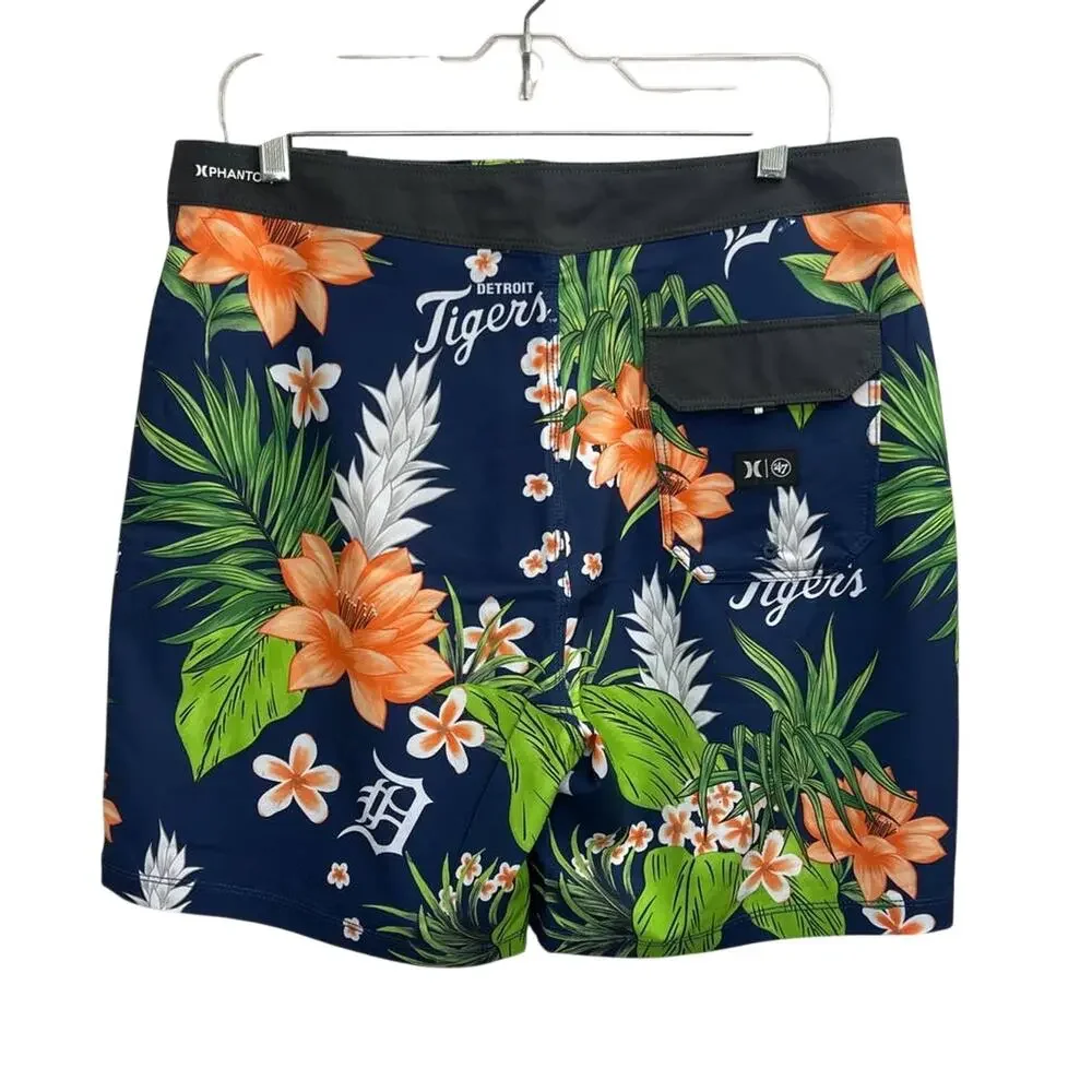 NWT Hurley x '47 MLB Detroit Tigers Phantom Swim Trunks Men's Size 30